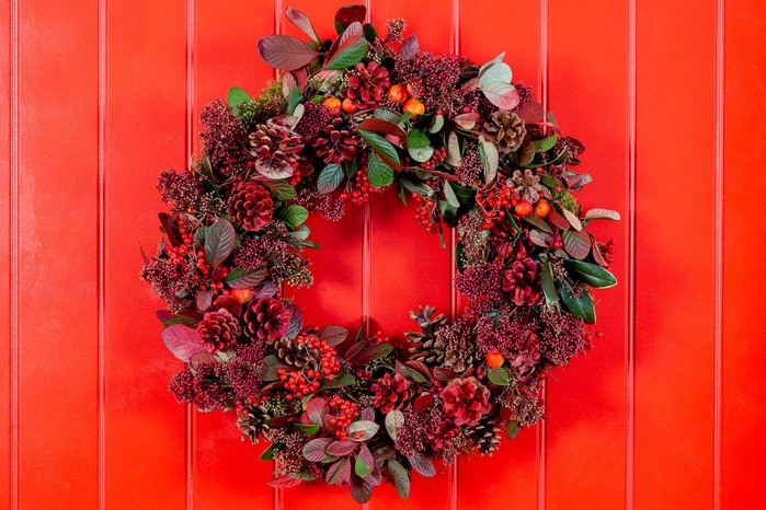 Fiery and festive wreath