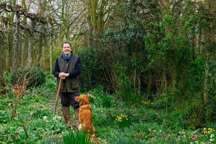 Monty in the garden at Longmeadow, Jason Ingram